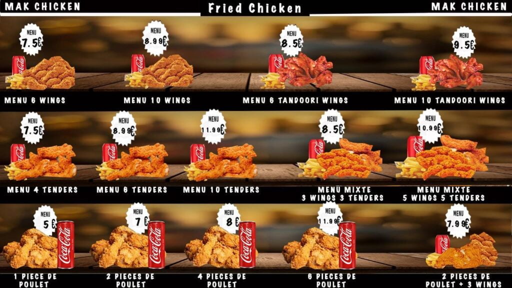 O Big Mak St Antoine Carte La carte - MAK CHICKEN 13 - Goûtez à la diversité culinaire